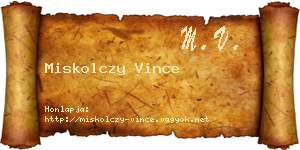 Miskolczy Vince névjegykártya
